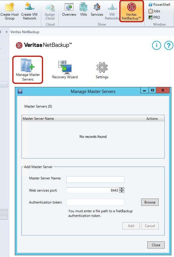 Installing the NetBackup Add-in for SCVMM Configuring the