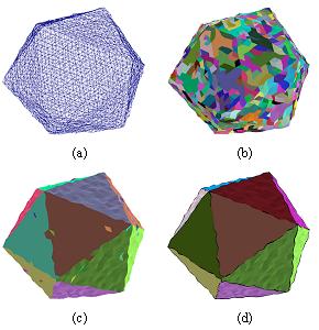 icosahedron model added Gaussian noise of which standard deviation is determined by following equation. X σ = D m (5) 100 where D m is mean edge-distance of the input mesh model, X is percentage.
