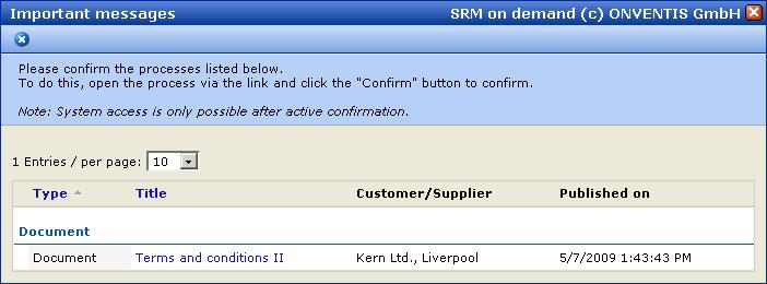 8.3 Documents with read confirmations If your customer has published a document and requests a read confirmation, this read confirmation