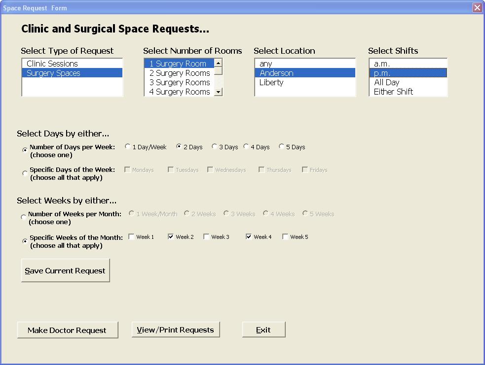 8 Hospital Scheduling Data entry