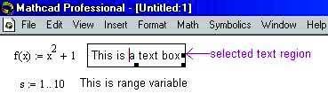 14 1. INTRODUCTION TO Mathcad and another screen shot for selected text region, Figure 15.