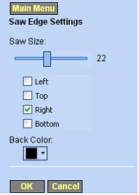 Shark Edge You can Shark the required edge of your image up to different shark size by clicking on "Shark Edge" button in "Edge Effects" Menu in Task Sheet or in Menu