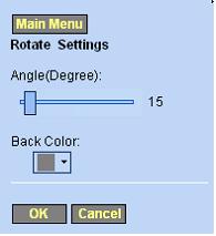 You can set the background color of image rotation by clicking on Back Color in