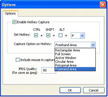 "Ctrl + Shift + C" = Copy to Clipboard Setting your Options Go to menu Tools->Options to set Hot Key for different Capture option type.