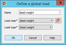 2.4 Loads 2.4.1 Dead Weight We include the effect of the dead weight in the analysis.