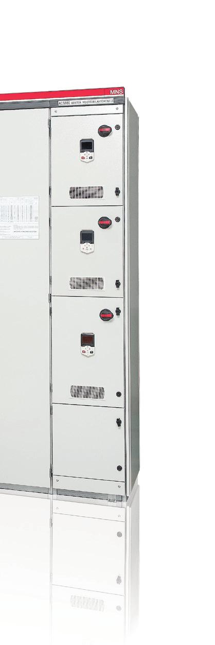Verified complete MNS switchgear The drive with its auxiliary equipment can be installed in the MNS compartment alone, in a group of several units or as a part of MNS MCC.