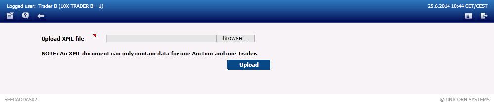 4.1.4 Long-term Bids Upload (XML) The Long-term Bids Upload (XML) form enables an auction participant to upload an XML file with long-term auction bids (even for multiple bids in one XML).