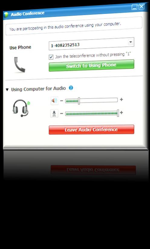 Integrated Hybrid Audio Fully integrated audio for seamless experience host can know who s talking, mute/un-mute attendees individually or collectively FEATURE HIGHLIGHTS Telephony, VoIP or mixed