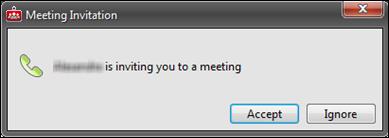 An example of the invitation message is shown in Figure 30: Meeting Invitation message as displayed on a desktop on page 41.