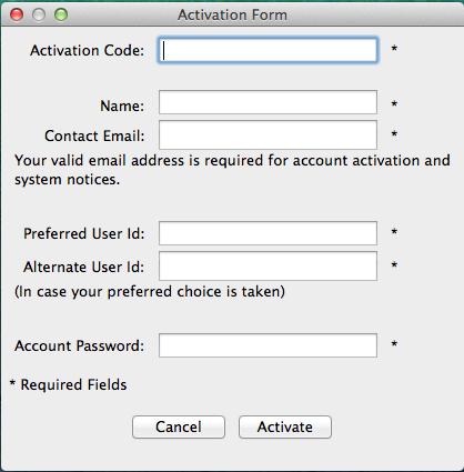 Perform the following: In the Activation Code field, enter your Sat-Fi Data Access Voucher Number In the Name field, enter your first and last name In the Contact Email field, enter your contact
