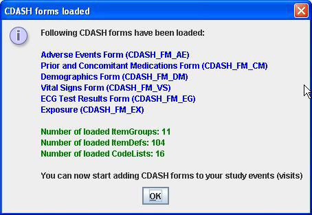 One can now immediately use the CDASH forms (e.g.