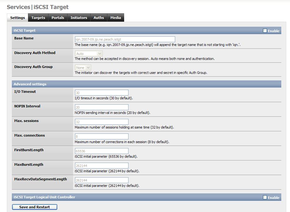 Once this is done you may then go to Services > iscsi target.