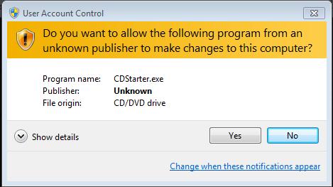 5 8. A User Account Control window should appear, click Yes or Allow to continue. Windows 7 Windows Vista 9.