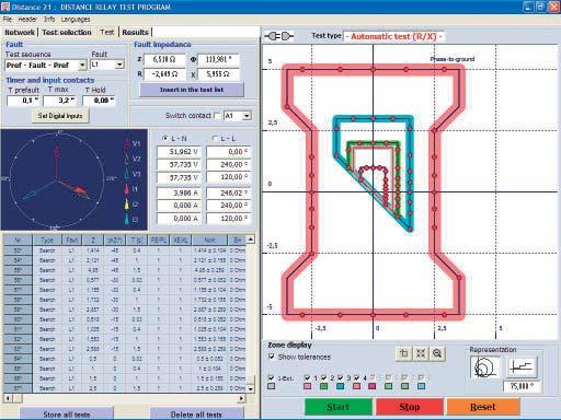 TEST & DATA MANAGEMENT SOFTWARE. Click and test directly the R-X diagram of any distance relay nominal characteristic;. Automatic test of a given nominal characteristic;.