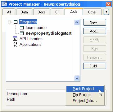 home() + 'ffc\_menu.vcx') lomenu.addmenubar('\<pack Project', ; 'do PACKPROJ with _vfp.activeproject.name') lomenu.addmenubar('\<zip Project', ; 'do ZIPPROJ with _vfp.activeproject.name') lomenu.addmenubar('project \<Info.