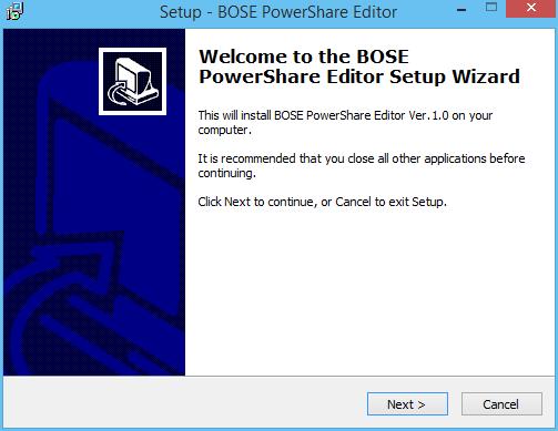 Introduction Introduction The PowerShare Editor software provides access to all the signal processing functions available within the Bose PowerShare amplifier series.