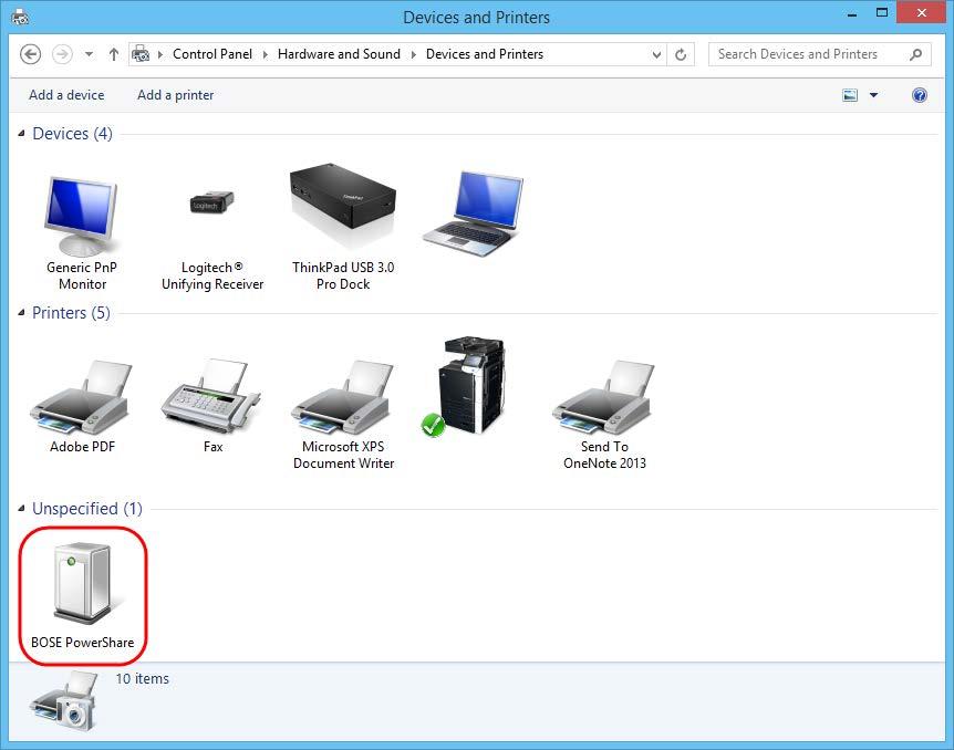 Introduction Figure: Windows Control Panel - Devices and Printers 4. Launch the PowerShare Editor software.