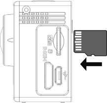 2. To take out the TF card, press the tail of the storage card inwardly softly and it will be popped out.