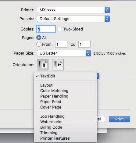 PRINTER 4 () Select print settings. () Make sure that the correct printer is selected.