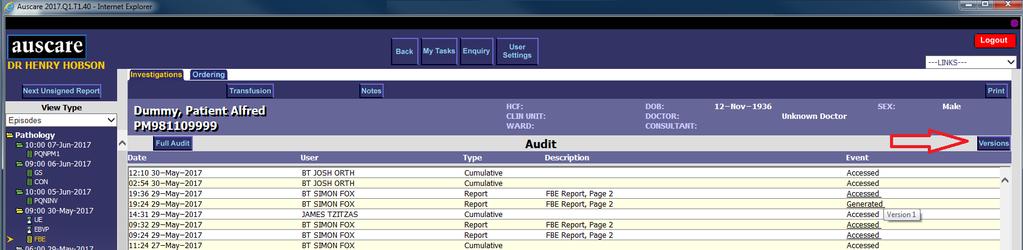 REPORTS Reports - replica of the hard copy or paper report The report view provides a list of reports and under