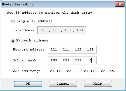Chapter 11 Disk Array If no IP address is specified with the [Allow specific servers based on IP Address to access the Disk Array to monitor and manage] check box selected, monitoring by all external