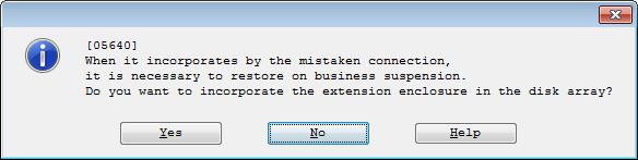 Chapter 11 Disk Array Navigation button(s) [Set] The following confirmation dialog box is displayed.
