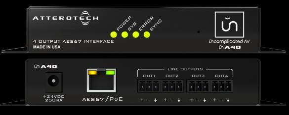 means the unaio2x2+ will work in systems with either standard or PoE Ethernet switches +48V phantom power per channel Built-in tone generator