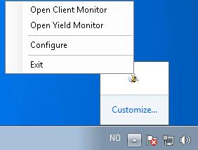 Configure the WATS Client To launch the Client applications, right click on the WATS Icon in the notification area.