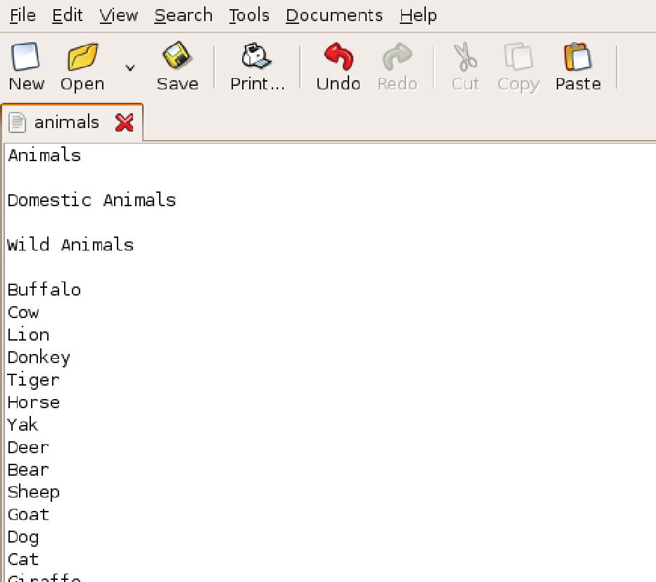 CONCEPTS Find the right folder to save the file. Select the folder. Save the file in the selected folder. Usha: A screen shot of choosing the folder in text editor please.