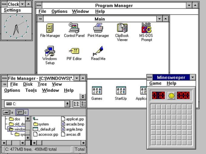 Windows 3.0 (1990) Windows 3.