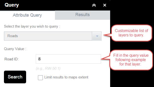 Query Tool The query tool will search a layer based on a value