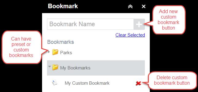 Bookmark Tool The Bookmark Tool stores a collection of map view extents and displays them