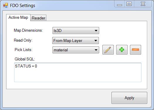 Settings Settings affect how FDO Reader operates and let you customize the behavior. Click the Settings icon to open the Settings dialog.