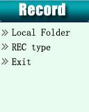 Select Recording Type 1. When in the interface of Recording stop 2. Press the M key to enter the record submenu 3.