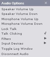 The left Volume Level Meter on the Audio Bar registers the audio that you receive.