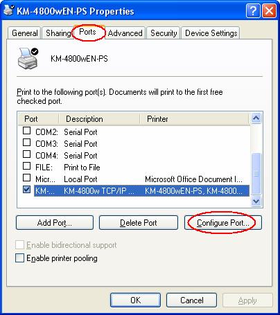 1.3. About Printer Port Select the printer you have added by right-click, and select