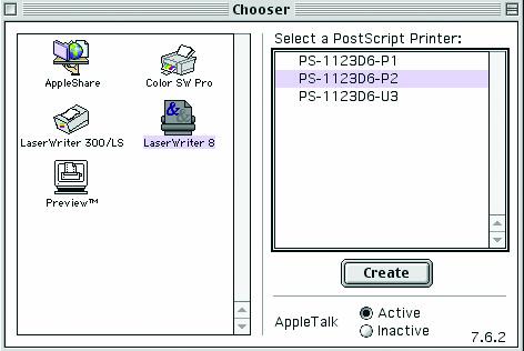 To print from MAC OS Client Workstations: The actual settings of selecting a PostScript printer connected to your print server may be different from the instructions provided in this section,