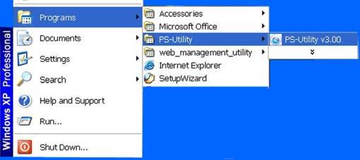 creates a folder in Start\Programs\PS-Utility. Using PS-Utility This section describes the operation of PS-Utility.