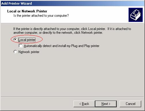 3. Select the Create a new port and specify the type of port as Local Port.