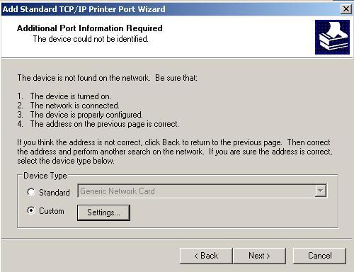Click Finish The Printer Install Wizard will now prompt for drivers.