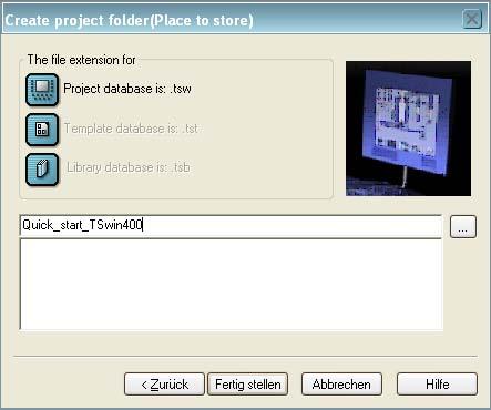 For this example we use a TP11AM device with a PROFIBUS connection. 4.1 Creating the Visualization 1. Start TSwin.net. 2. Select New / Project folder from the File menu.