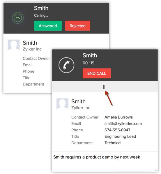 10. Log a manual call using the new Call Popup The user interface and functionality for logging a current call