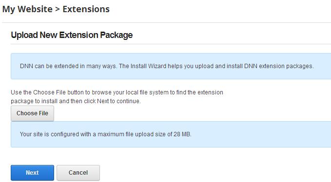 To Install the Extension, click on Install Extension Wizard button.