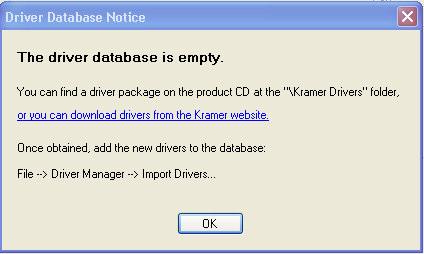 The RC Configuration Software Figure 2: Driver Database Notice 4. Click OK.