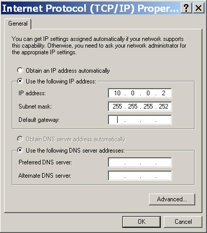 Step 3 Make a record of the current PC network configuration so that they can be returned to later.