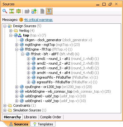 Step 2: Using the Sources View and the Text Editor Figure 12: Viewing the RTL Design File