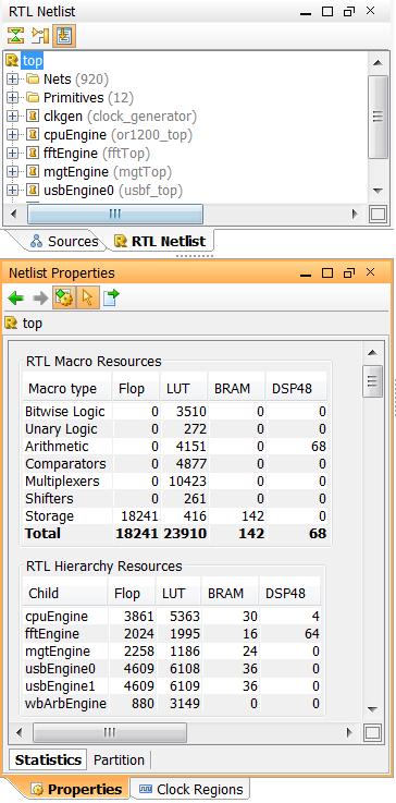 Examining Resource Estimates for RTL Instances 31. In the RTL Netlist view, select top. 32. In the Netlist Properties view, ensure that the Statistics tab is selected.