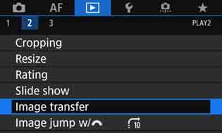 Transferring Images with a Caption When you select [Transfer with caption], you can add a registered caption to each image before transfer.
