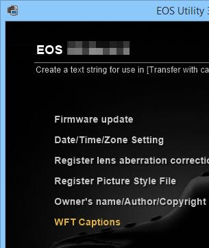 When creating and registering captions, use a computer on which EOS Utility is installed.
