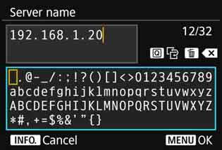 Select [Address setting]. The virtual keyboard is displayed. 76 3 Enter the FTP server s server name or IP address.